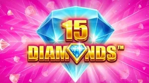 Tampilan visual slot 15 Diamonds dengan latar belakang permata